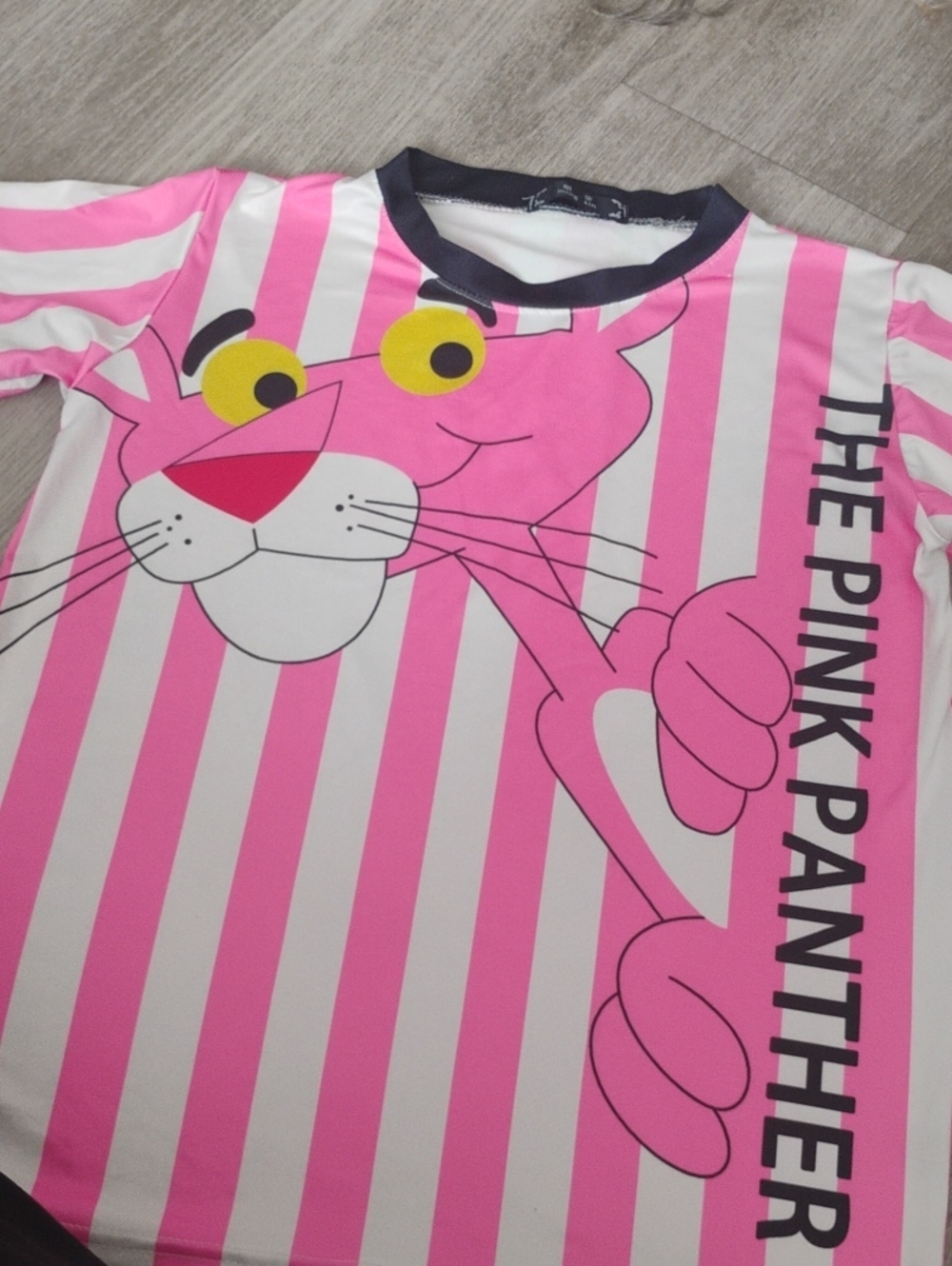 The Pink Panther Graphic Tee - Pink & White Stripes🩷✨